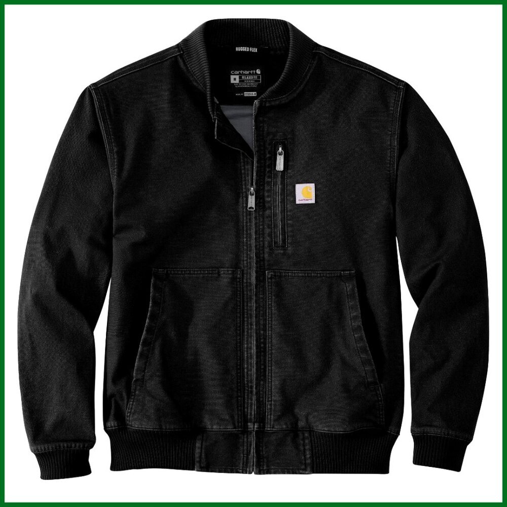 Rugged Flex Duck Bomber Jacket Relaxed Fit Aviator Style Workwear
